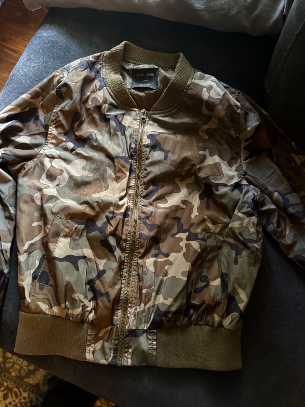 Camouflage Bomber Jacket - Green/Brown Camo